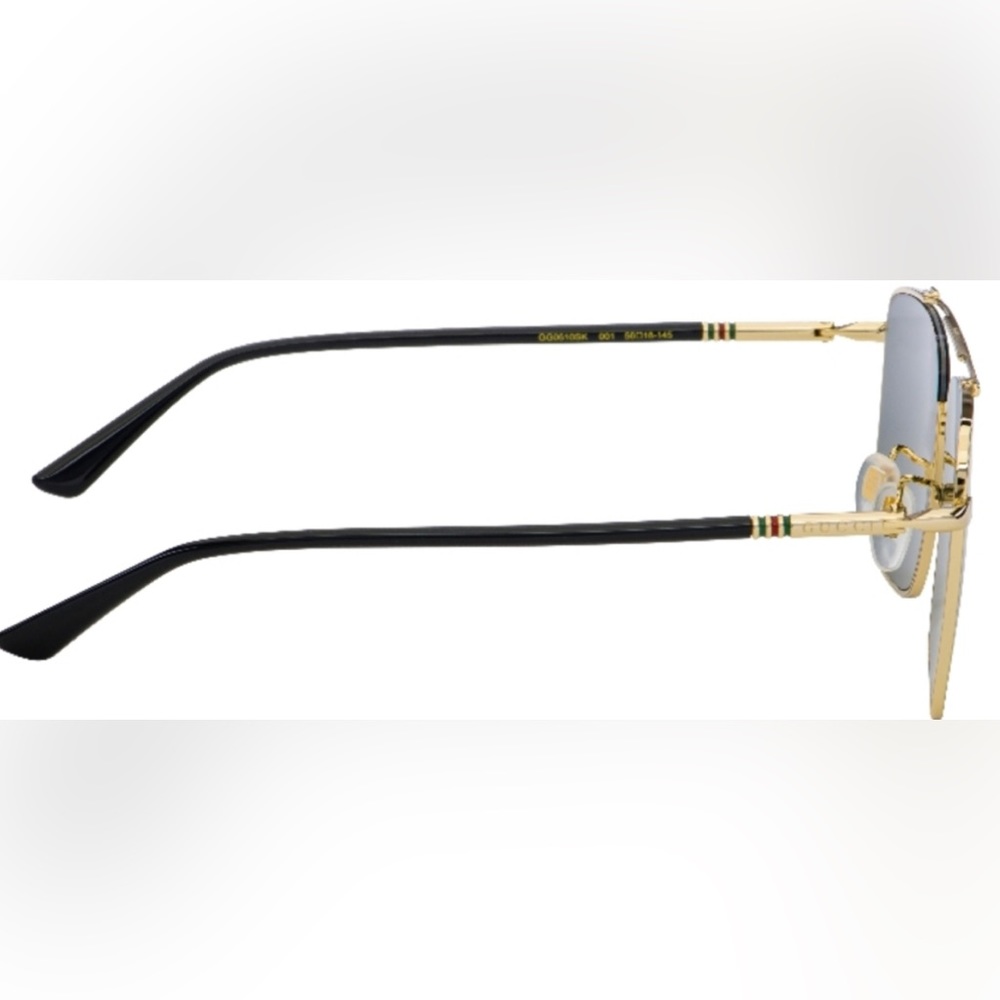 GUCCI MEN'S EYEWEAR GG0610SK 001 GOLD GREY SQUARE SUNGLASSES - Picture 4 of 11